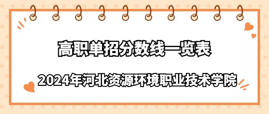 2024年河北資源環境職業技術學院高職單招分數線一覽表