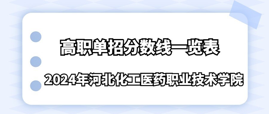 2024年河北化工醫藥職業技術學院高職單招分數線一覽表