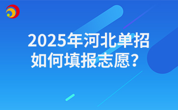 2025年河北單招如何填報志愿？