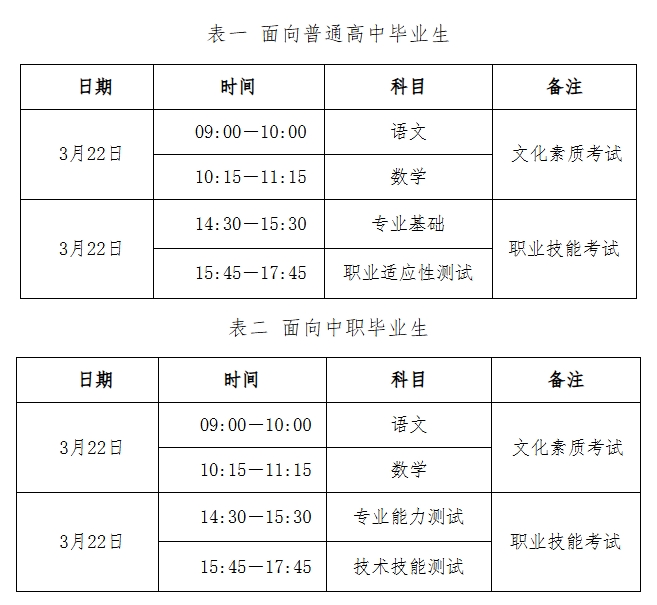 河北單招考試時(shí)間